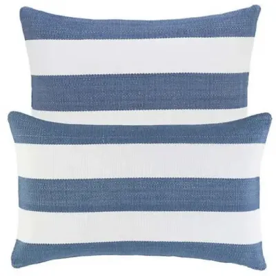 Catamaran Stripe Denim/White Indoor/Outdoor Decorative Pillows