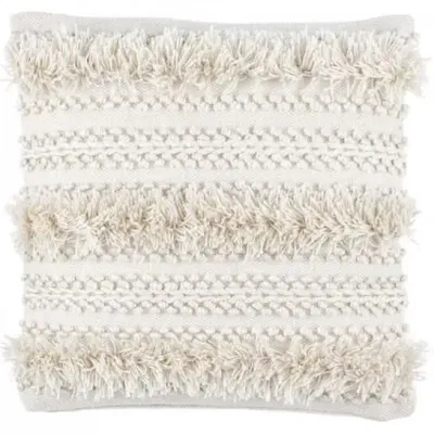 Zhara Stripe Ivory Indoor/Outdoor Decorative Pillow 22" Square