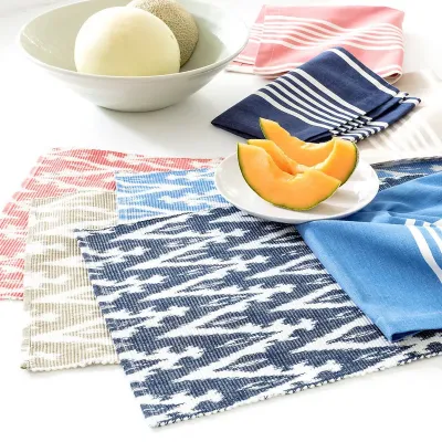 Bistro Stripe Platinum Napkin Set of 4
