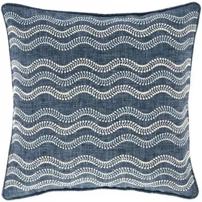 Scout Embroidered Indigo Indoor/Outdoor Decorative Pillow 20" Square