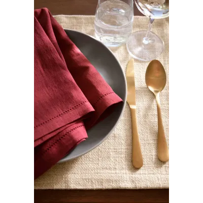 Haven Hemstitch Merlot Napkin, Set of 4