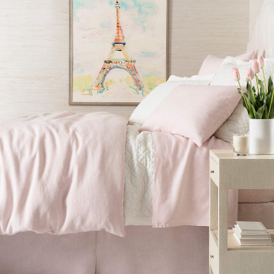 Lush Linen Slipper Pink Coverlet Twin