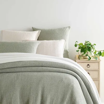 Pick Stitch Evergreen Matelasse Bedding