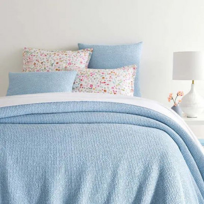 Bubble Soft Blue Matelasse Coverlet King