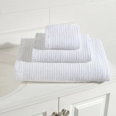 Wonderful Waffle White Bath Towels