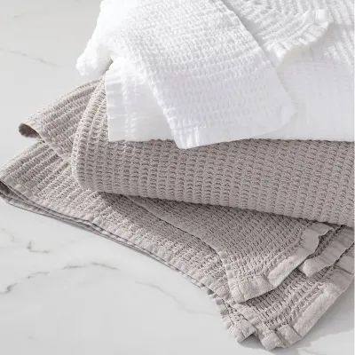 Wonderful Waffle White Bath Towels