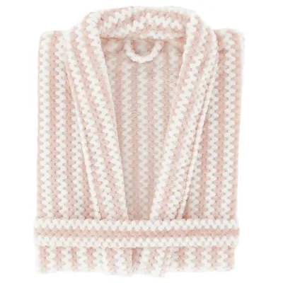 Bubble Stripe Fleece Slipper Pink Robes