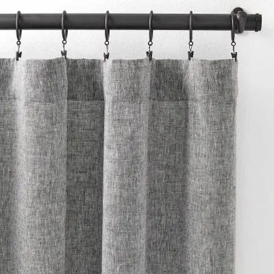 Lush Linen Black Curtain Panels