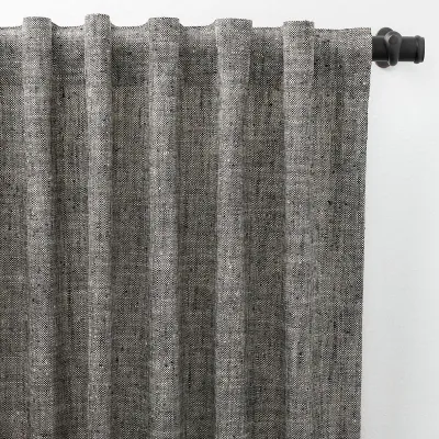 Greylock Black Indoor/Outdoor Curtain Panel