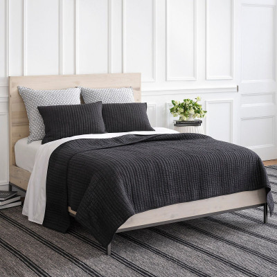 Lana Voile Black Quilt Bedding