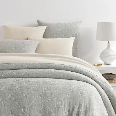 Tilden Natural/Grey Matelasse Coverlet and Shams