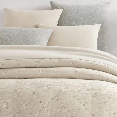 Tilden Natural/Grey Matelasse Coverlet and Shams