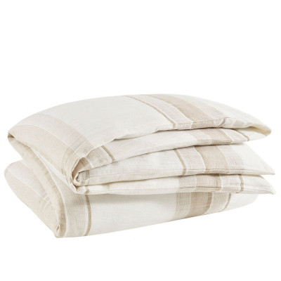 Napa Stripe Linen Natural Duvet Cover and Shams
