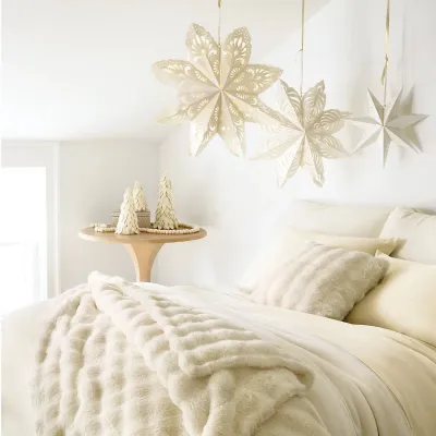 Sumptuous Chenille Ivory Coverlet and Shams