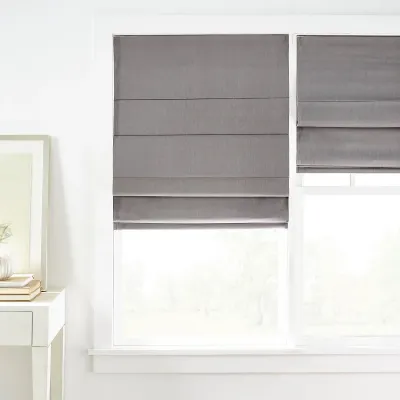 Textured Cordless Roman Grey Shades