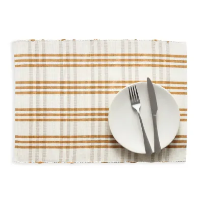 Beaumont Plaid Ochre Placemat - Set of 4