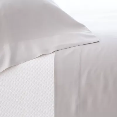 Silken Solid Grey Sheet Set Queen