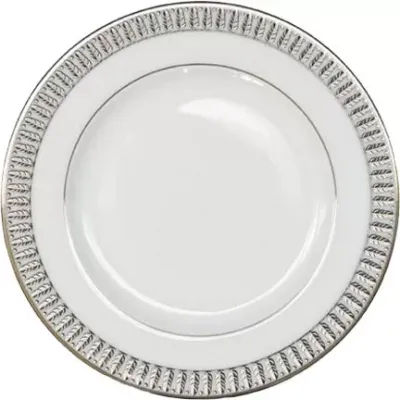 Plumes Footed Cake Platter White/Platinum 31.5 Cm