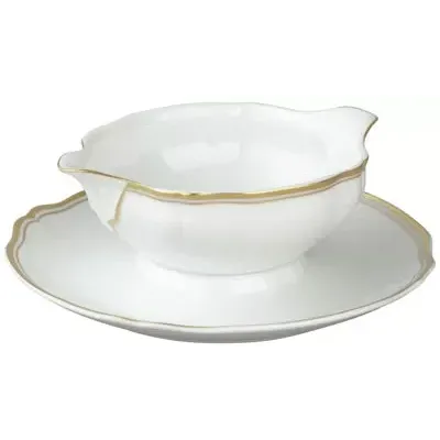 Polka Gold Sauce Boat Round 7.874 in.