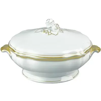 Polka Gold Covered Vegetable Rd 8.7"