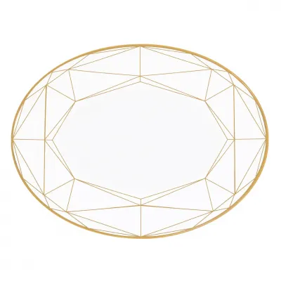 Gem Cut Gold 14" Oval Platter