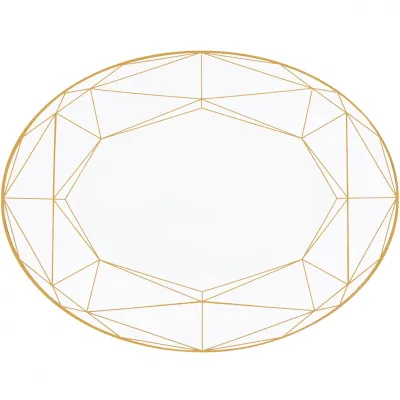 Gem Cut Gold 16" Oval Platter