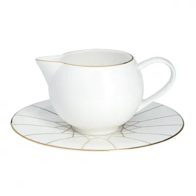 Gem Cut Gold Gravy Boat & Saucer (Special Order)