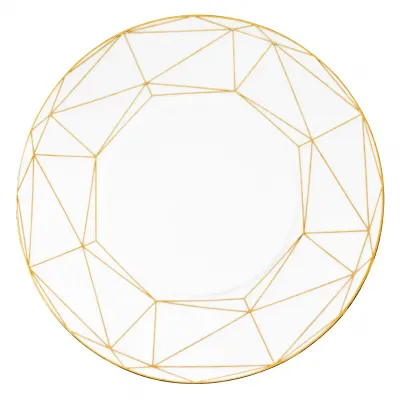Gem Cut Gold Round Serving Platter (Special Order)