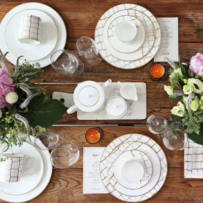 Alligator Gold With Crystal Dinnerware