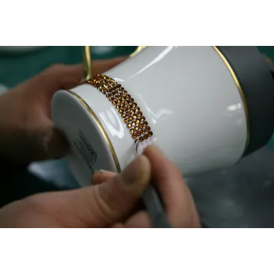 Chain Crystal Espresso Cup & Saucer (Special Order)