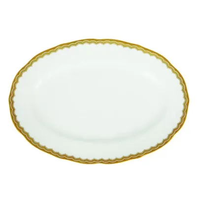 Antique Gold Oval Platter 9 in
