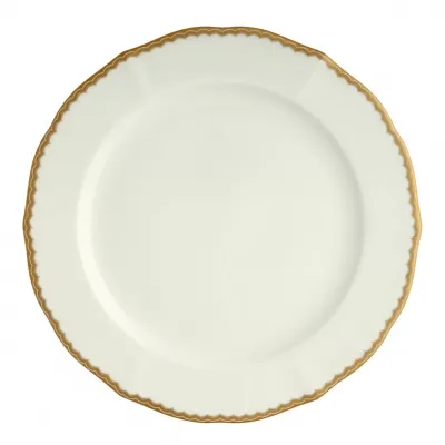 Antique Gold Round Platter/Charger Plate 12 in