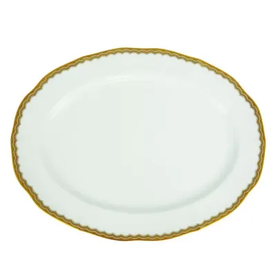 Antique Gold Oval Platter 11.5 in