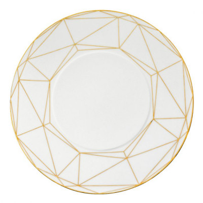 Gem Cut Gold Round Serving Platter 13 in (Special Order)