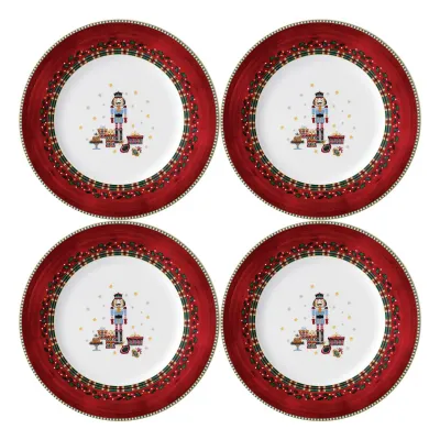 Nutcracker Salad/Dessert Plate/Canape, set of 4