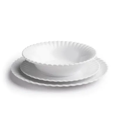 Patio Luxe Lightweight White Melamine Dinnerware
