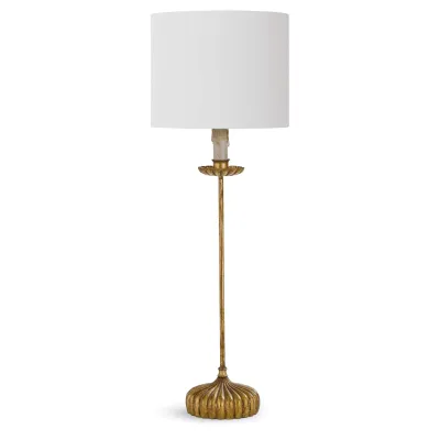 Clove Stem Buffet Table Lamp With Natural Linen Shade