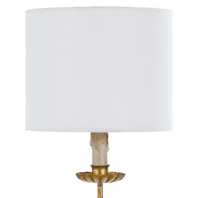 Clove Stem Buffet Table Lamp With Natural Linen Shade