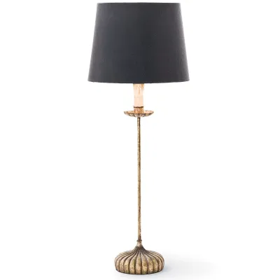 Clove Stem Buffet Table Lamp With Black Shade