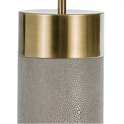 Harlow Ivory Grey Shagreen Cylinder Table Lamp