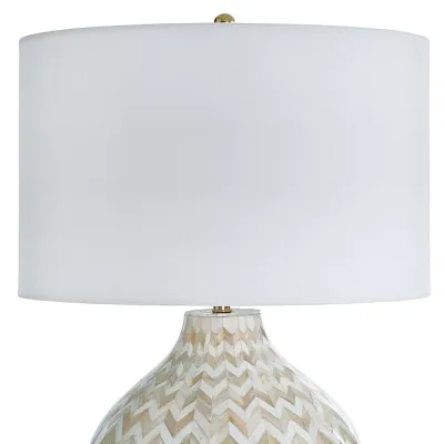 Chevron Bone Table Lamp Natural