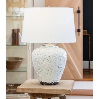 Southern Living Harper Ceramic Table Lamp, Ivory