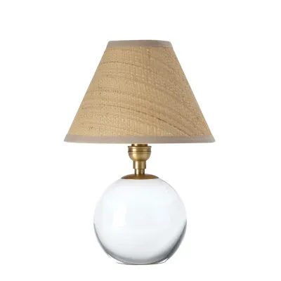 Giorgio Crystal Mini Lamp (Natural Brass with Rattan Shade)