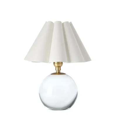 Giorgio Crystal Mini Lamp (Natural Brass with White Shade)