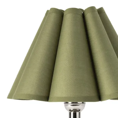 Giorgio Crystal Mini Lamp (Polished Nickel with Green Scalloped Shade)