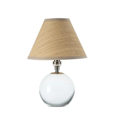 Giorgio Crystal Mini Lamp (Polished Nickel with Rattan Shade)