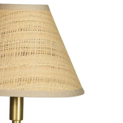 Polly Floor Lamp (Natural Brass with Rattan Shade)