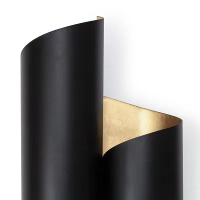 Folio Sconce, Black and Gold