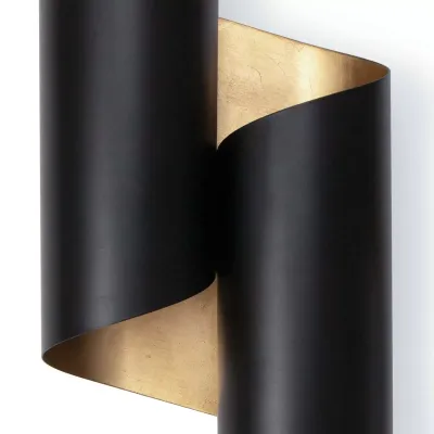 Folio Sconce, Black and Gold