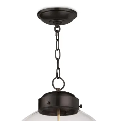 Southern Living Globe Pendant, Oil Rubbed Bronze and Natural Brass